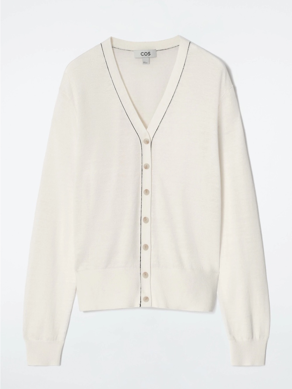 COS women’s off white/cream merino wool/linen cardigan